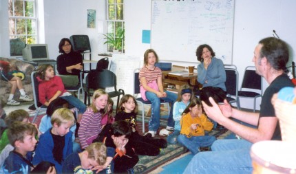 Resident Jerome Kitzke with students at The Primrose School, Somers, NY